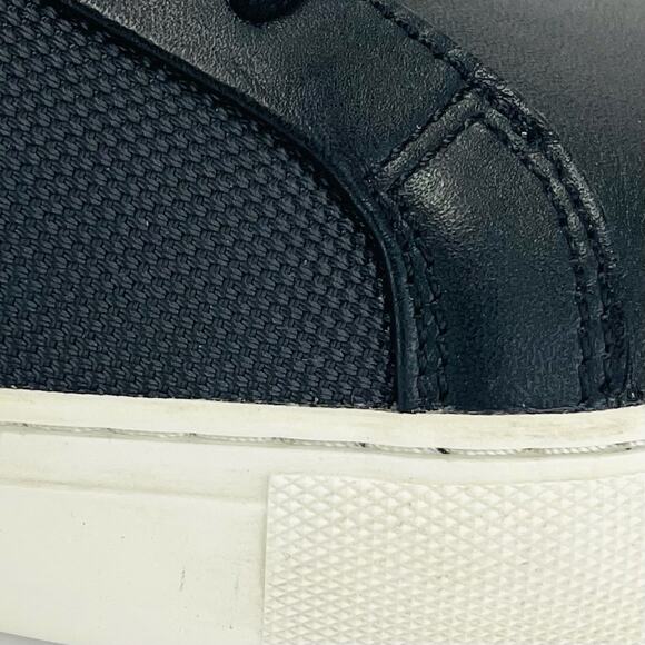 TCG Kennedy Men Sneaker Size 12 Black Premium Leather & Fabric Laced Low Top New - Picture 15 of 16